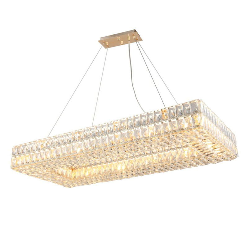 Люстра Crystal Regena Gold Rectangle Chandelier 100 Прозрачный Золотой в Рязани | Loft Concept 