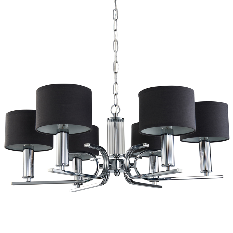 Люстра Yvette Chandelier 71 Хром Черный Прозрачный Люстра Yvette Chandelier 71 Хром Черный Прозрачный в Рязани | Loft Concept