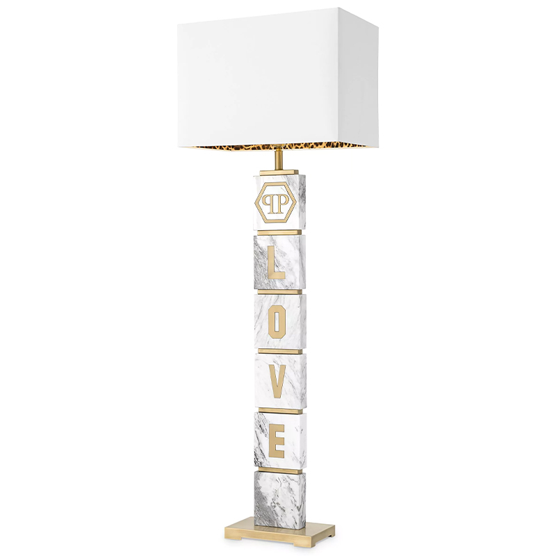 Торшер Philipp Plein Floor Lamp King Белый Белый Мрамор Bianco Золотой Торшер Philipp Plein Floor Lamp King Белый Белый Мрамор Bianco Золотой в Рязани | Loft Concept