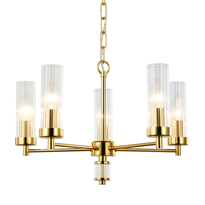 Люстра Jeanette Chandelier Gold 46 Глянцевое золото Прозрачный Люстра Jeanette Chandelier Gold 46 Глянцевое золото Прозрачный в Рязани | Loft Concept