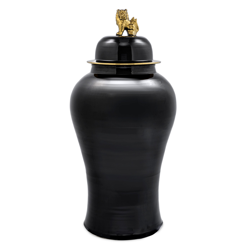 Ваза с крышкой Eichholtz Vase Golden Dragon L Черный Глянцевое золото Ваза с крышкой Eichholtz Vase Golden Dragon L Черный Глянцевое золото в Рязани | Loft Concept