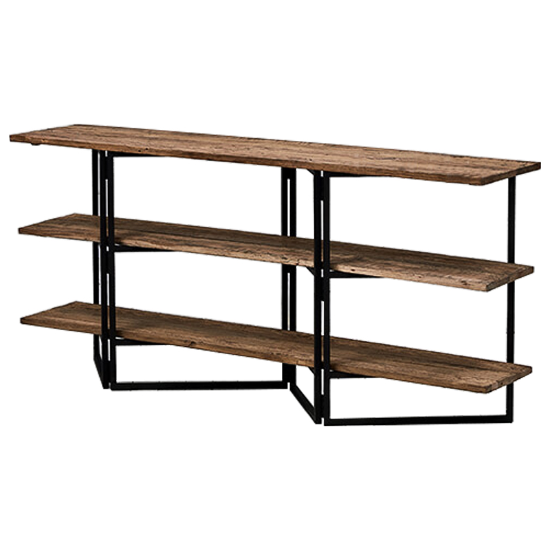Стеллаж в стиле Лофт Luigi Loft 3 Shelves Rack Коричневый Черный Стеллаж в стиле Лофт Luigi Loft 3 Shelves Rack Коричневый Черный в Рязани | Loft Concept