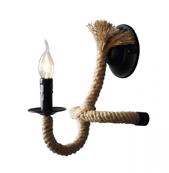 Бра Loft Rope Candle Bra Черный Бра Loft Rope Candle Bra Черный в Рязани | Loft Concept