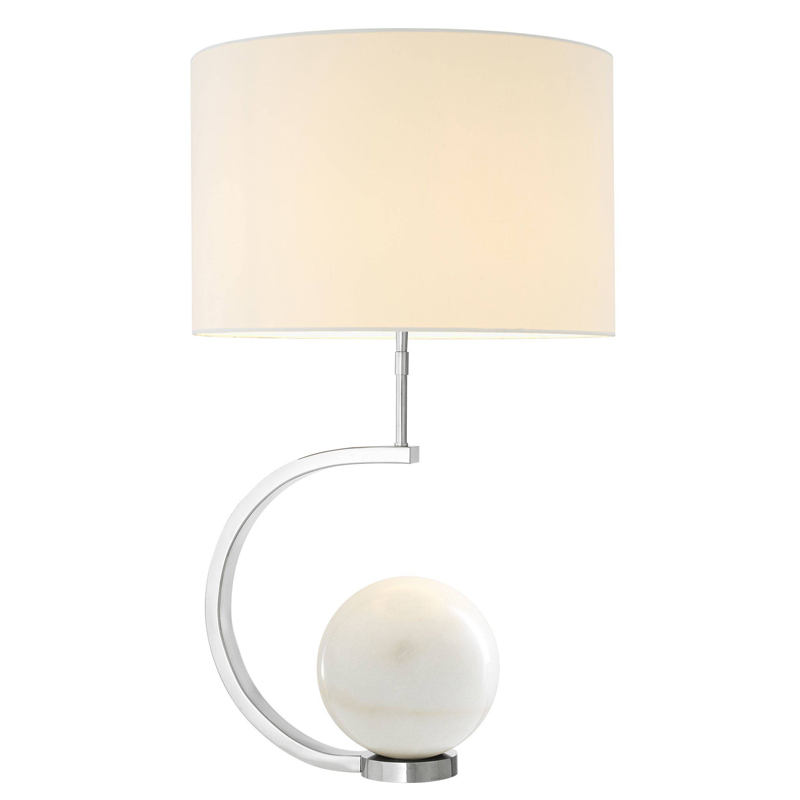 Настольная лампа Eichholtz Table Lamp Luigi white marble Белый Никель Белый Мрамор Bianco Настольная лампа Eichholtz Table Lamp Luigi white marble Белый Никель Белый Мрамор Bianco в Рязани | Loft Concept