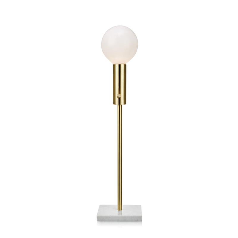 Настольная лампа Marble Top Brass Латунь Белый Настольная лампа Marble Top Brass Латунь Белый в Рязани | Loft Concept