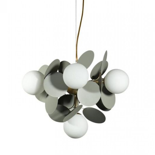 Люстра MATISSE Chandelier circle Gray 6 ламп Серый Золотой Белый Люстра MATISSE Chandelier circle Gray 6 ламп Серый Золотой Белый в Рязани | Loft Concept