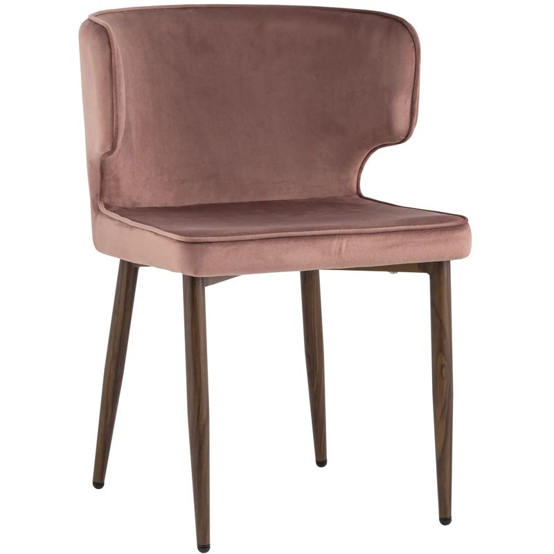 Стул Mateo Chair Пыльнно-Розовый Велюр Розовый пастельный Коричневый Стул Mateo Chair Пыльнно-Розовый Велюр Розовый пастельный Коричневый в Рязани | Loft Concept