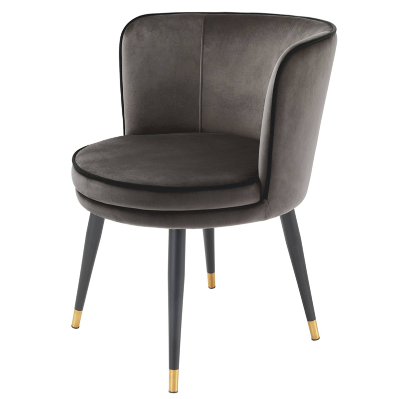 Стул Eichholtz Dining Chair Grenada grey Серый Черный Латунь Стул Eichholtz Dining Chair Grenada grey Серый Черный Латунь в Рязани | Loft Concept