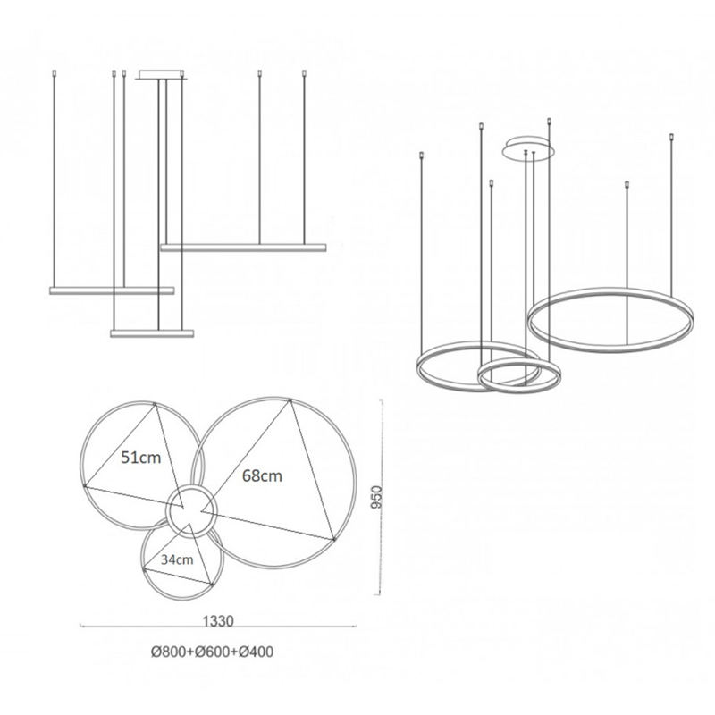 Люстра Crystal round chandelier Люстра 3 кольца Матовое Золото Люстра Crystal round chandelier Люстра 3 кольца Матовое Золото в Рязани