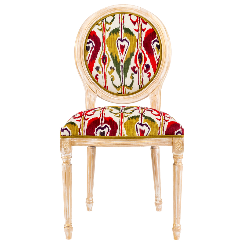 Стул Ikat Pattern Красно-белый Мульти Бежевый Стул Ikat Pattern Красно-белый Мульти Бежевый в Рязани | Loft Concept