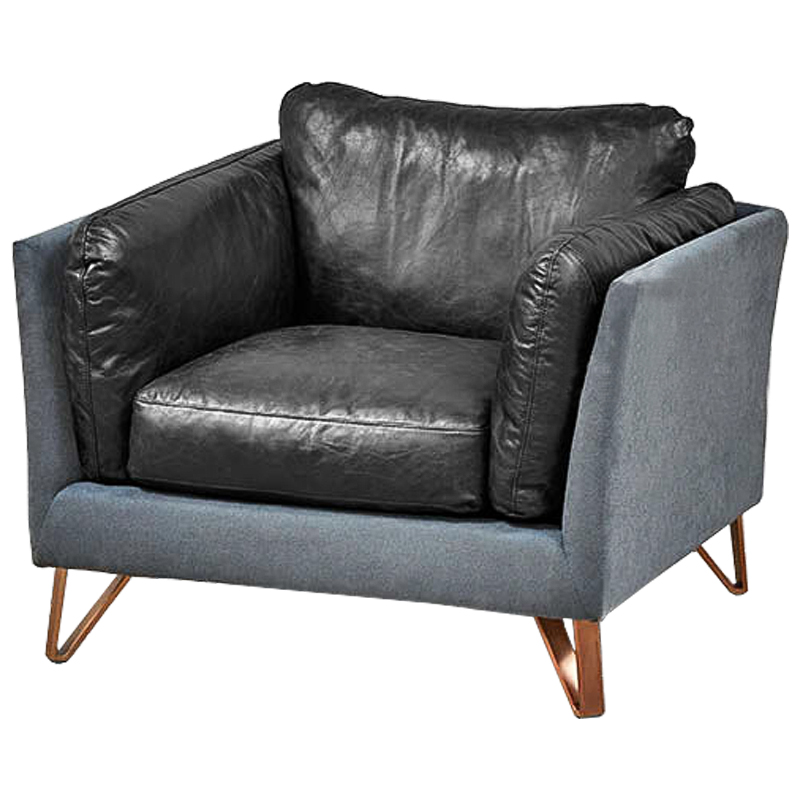 Кресло Freddie Armchair Графит Серо-голубой Медь Кресло Freddie Armchair Графит Серо-голубой Медь в Рязани | Loft Concept
