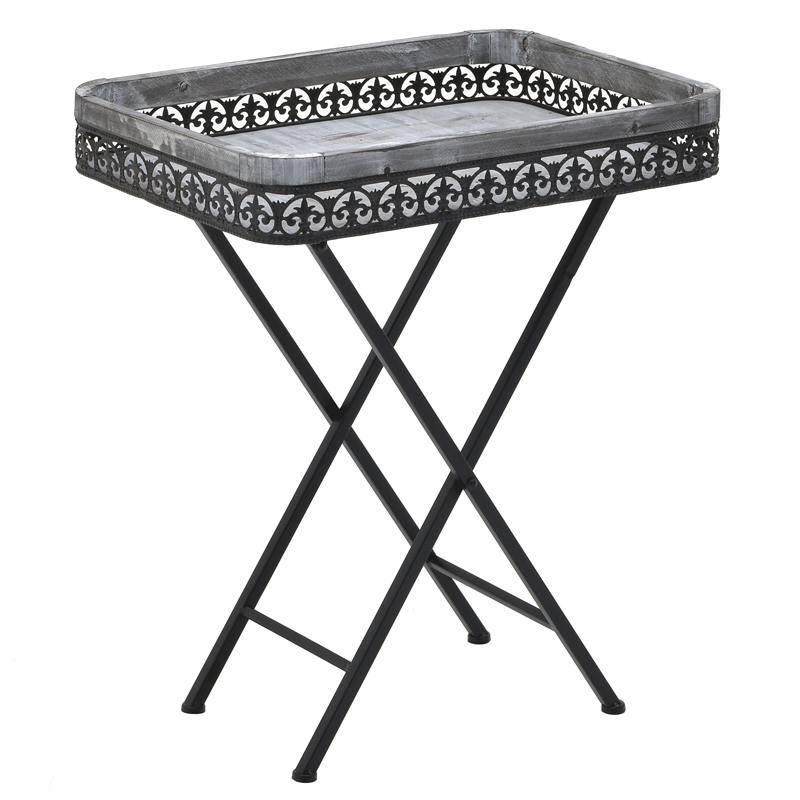Приставной стол Ramira Provence Table Дерево Серый Черный Приставной стол Ramira Provence Table Дерево Серый Черный в Рязани | Loft Concept