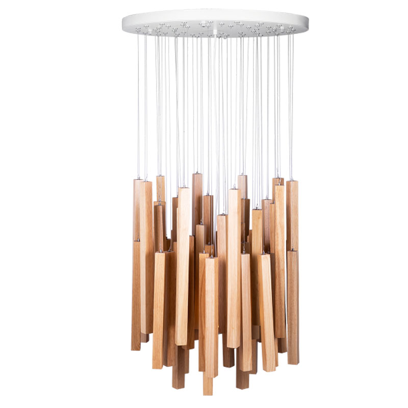 Подвесной светильник Wooden Eco Light Бежевый в Рязани | Loft Concept 
