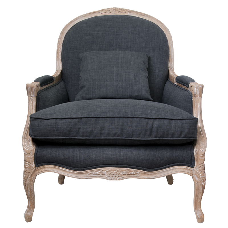 Кресло Ava Classical Armchair graphite flax Графит Коричневый Кресло Ava Classical Armchair graphite flax Графит Коричневый в Рязани | Loft Concept