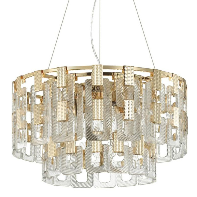 Люстра Ribbed Elements Pendant Round 52 Золотой Прозрачное Стекло Люстра Ribbed Elements Pendant Round 52 Золотой Прозрачное Стекло в Рязани | Loft Concept
