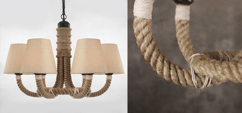 Люстра Rattan Chandelier Loft Rope Light Люстра Rattan Chandelier Loft Rope Light - Loft-Concept в Рязани