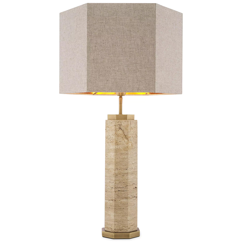 Настольная лампа Eichholtz Table Lamp Newman Бежево-серый Серый Латунь в Рязани | Loft Concept 