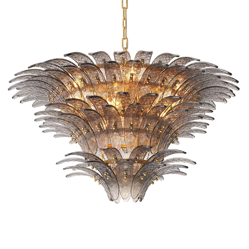 Люстра Philipp Plein Chandelier Bel Air L Латунь Серый Люстра Philipp Plein Chandelier Bel Air L Латунь Серый в Рязани | Loft Concept