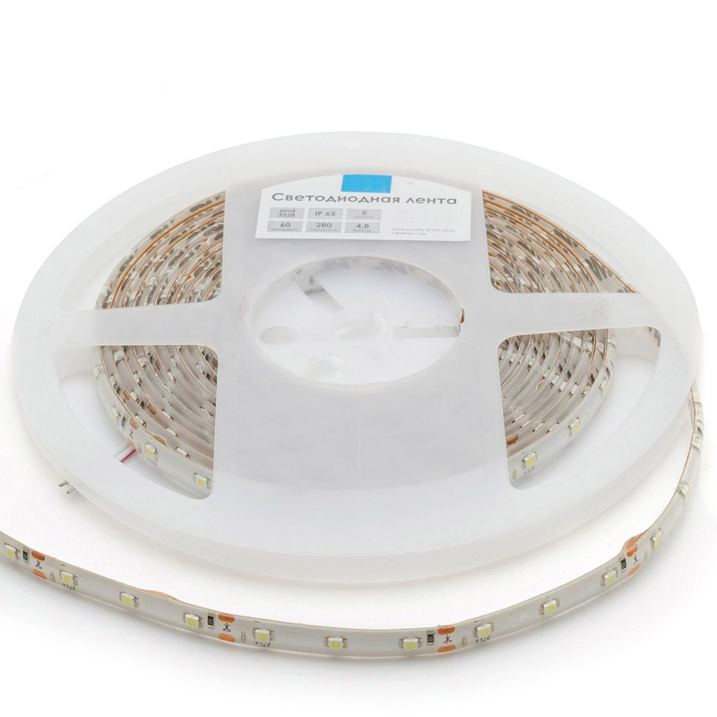 Комплект светодиодной ленты 4,8W/m 60LED/m 3528SMD холодный белый Белый Комплект светодиодной ленты 4,8W/m 60LED/m 3528SMD холодный белый Белый в Рязани | Loft Concept