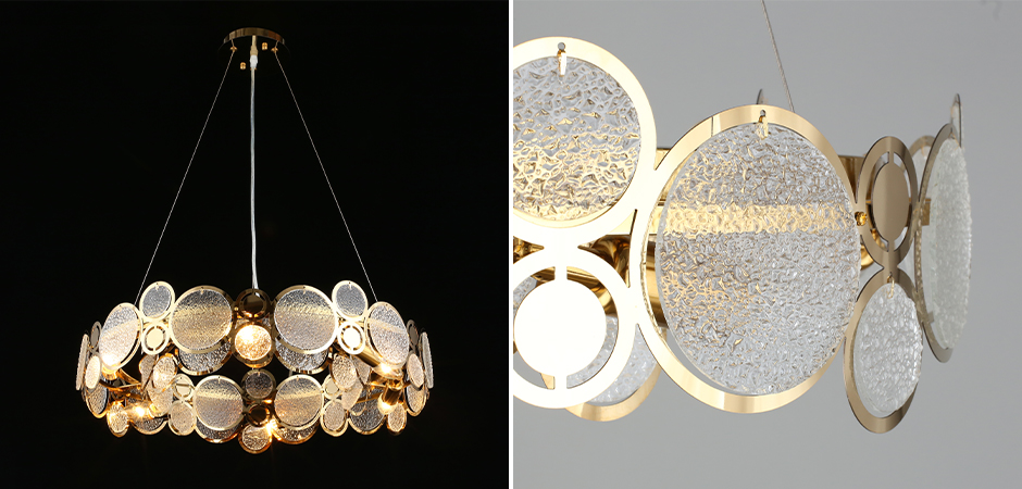 Люстра с рельефным стеклом Golden Circles Люстра с рельефным стеклом Golden Circles - Loft-Concept в Рязани