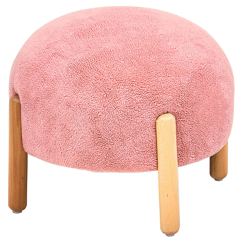 Пуф круглый на деревянных ножках Ralfie Pouf Pink Розовый Древесина Пуф круглый на деревянных ножках Ralfie Pouf Pink Розовый Древесина в Рязани | Loft Concept
