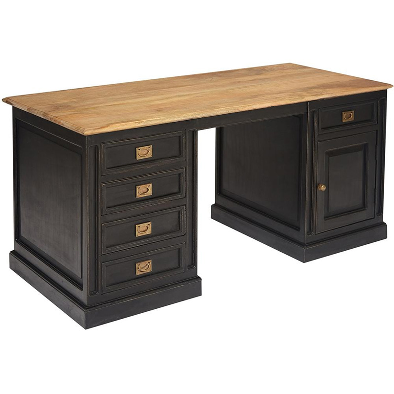 Рабочий стол Provence Sylvie Desktop Черный Древесина Рабочий стол Provence Sylvie Desktop Черный Древесина в Рязани | Loft Concept