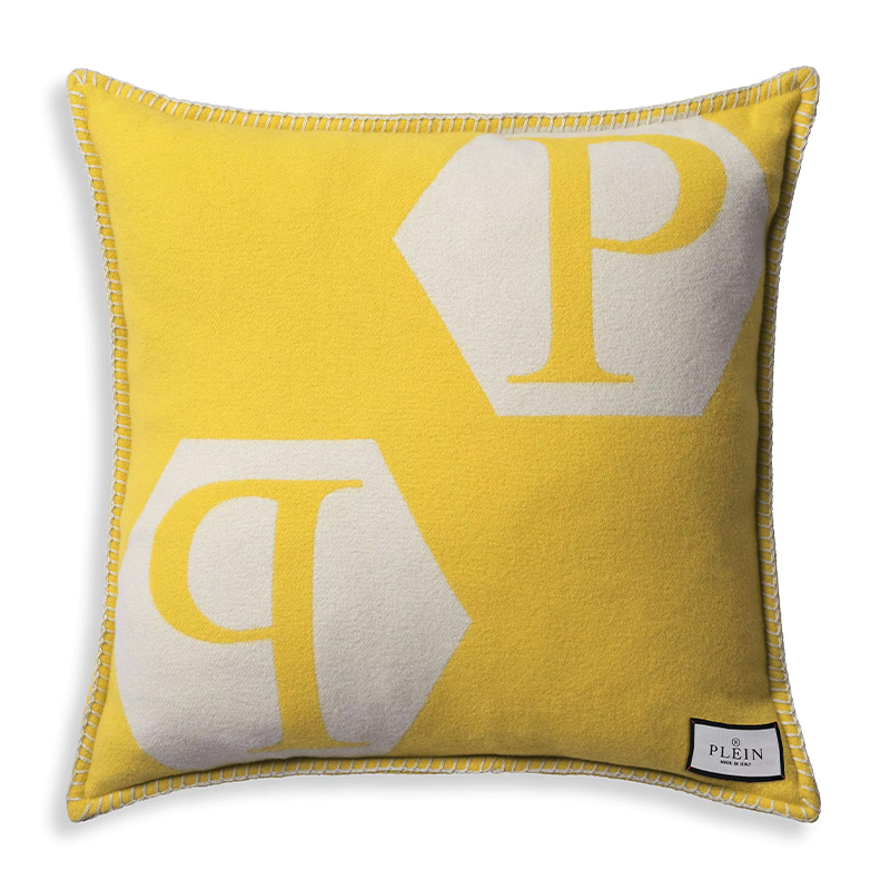 Подушка Philipp Plein Cushion Cashmere Yellow Желтый Белый Подушка Philipp Plein Cushion Cashmere Yellow Желтый Белый в Рязани | Loft Concept