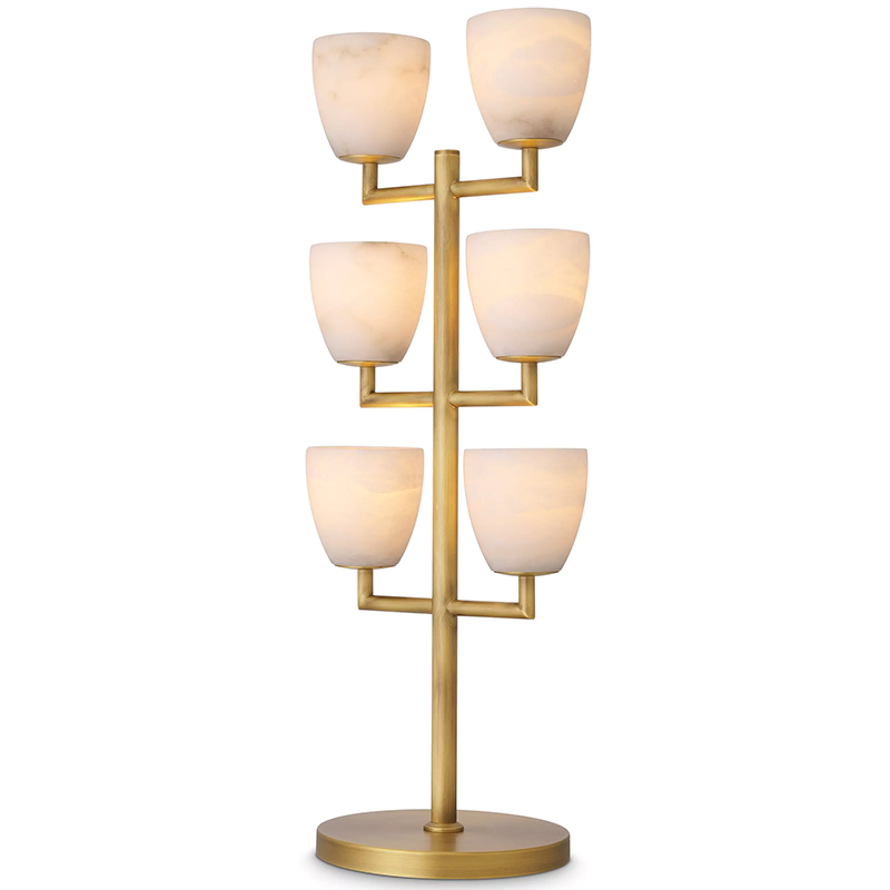 Настольная лампа Eichholtz Table Lamp Valerius Белый Латунь Бежевый в Рязани | Loft Concept 