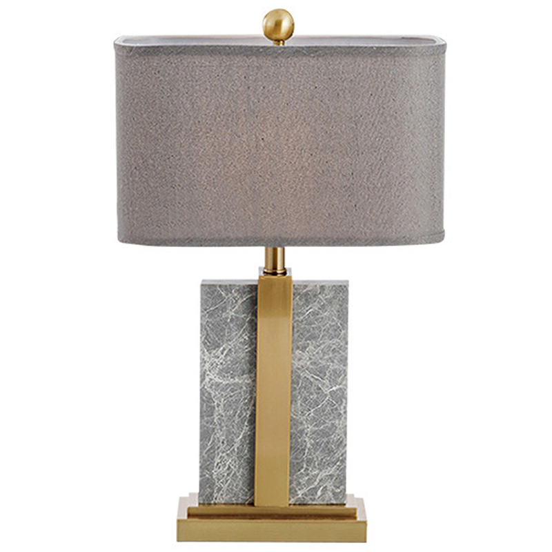 Настольная лампа Marble Brass Grey Table Lamp Серый Латунь Настольная лампа Marble Brass Grey Table Lamp Серый Латунь в Рязани | Loft Concept