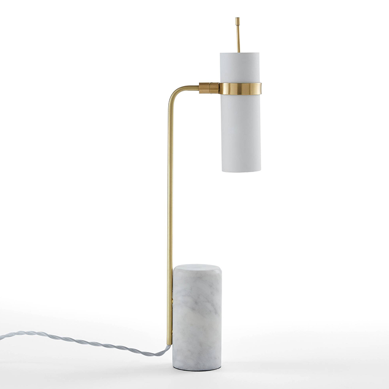Настольная лампа Detlef Table lamp white marble Белый Мрамор Bianco Латунь в Рязани | Loft Concept 