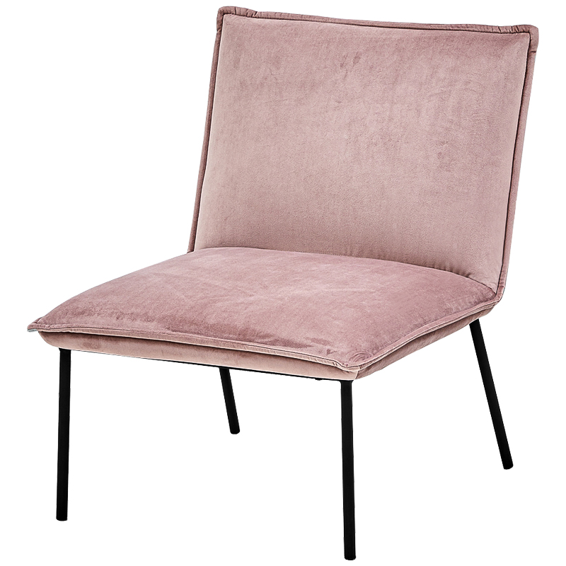 Кресло Corner Armchair Single pink Розовый пастельный Черный Кресло Corner Armchair Single pink Розовый пастельный Черный в Рязани | Loft Concept