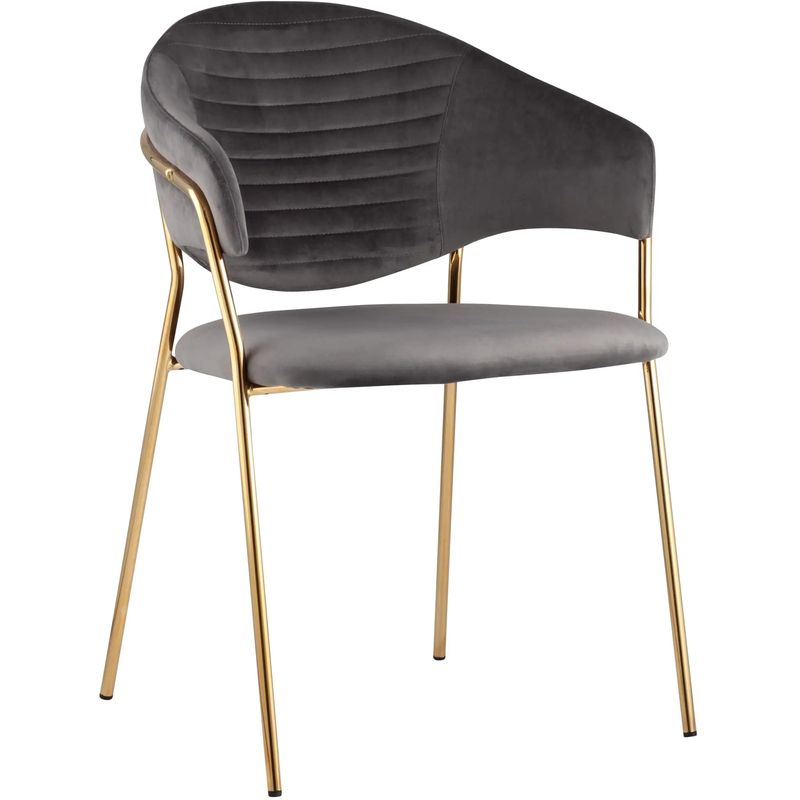 Стул Alexis Chair Серый Велюр Золотые ножки Серый Золотой Стул Alexis Chair Серый Велюр Золотые ножки Серый Золотой в Рязани | Loft Concept
