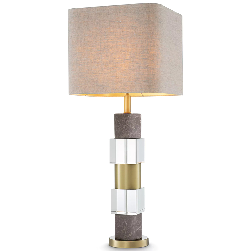 Настольная лампа Eichholtz Table Lamp Cullingham Grey Marble Латунь Прозрачное Стекло Серый Бежево-серый Настольная лампа Eichholtz Table Lamp Cullingham Grey Marble Латунь Прозрачное Стекло Серый Бежево-серый в Рязани | Loft Concept