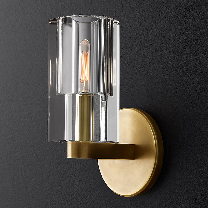 Бра Restoration Hardware Arcachon Single Sconce Прозрачное Стекло Латунь в Рязани | Loft Concept 