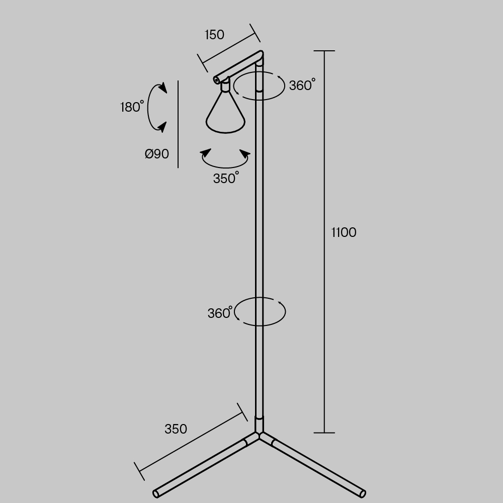 Напольный торшер светодионый Stripe 3000К 20Вт в Рязани