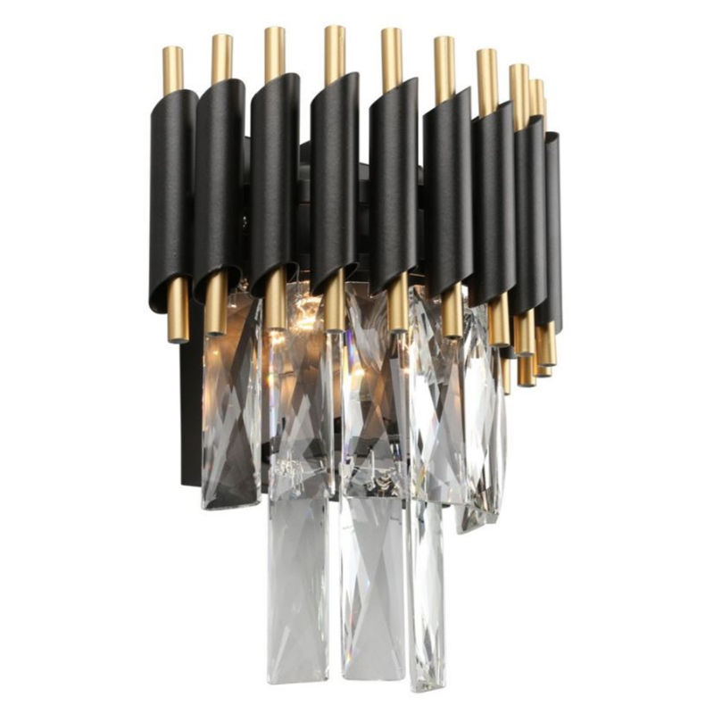 Бра Black Chandelier Crystal Черный Прозрачное Стекло Золотой Бра Black Chandelier Crystal Черный Прозрачное Стекло Золотой в Рязани | Loft Concept