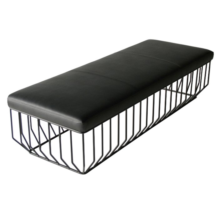Банкетка Reza Feiz leather Bench Черный в Рязани | Loft Concept 