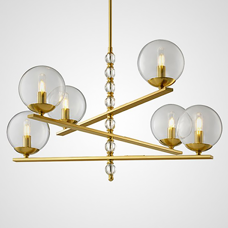 Люстра FONDO Chandelier Латунь Прозрачный Люстра FONDO Chandelier Латунь Прозрачный в Рязани | Loft Concept