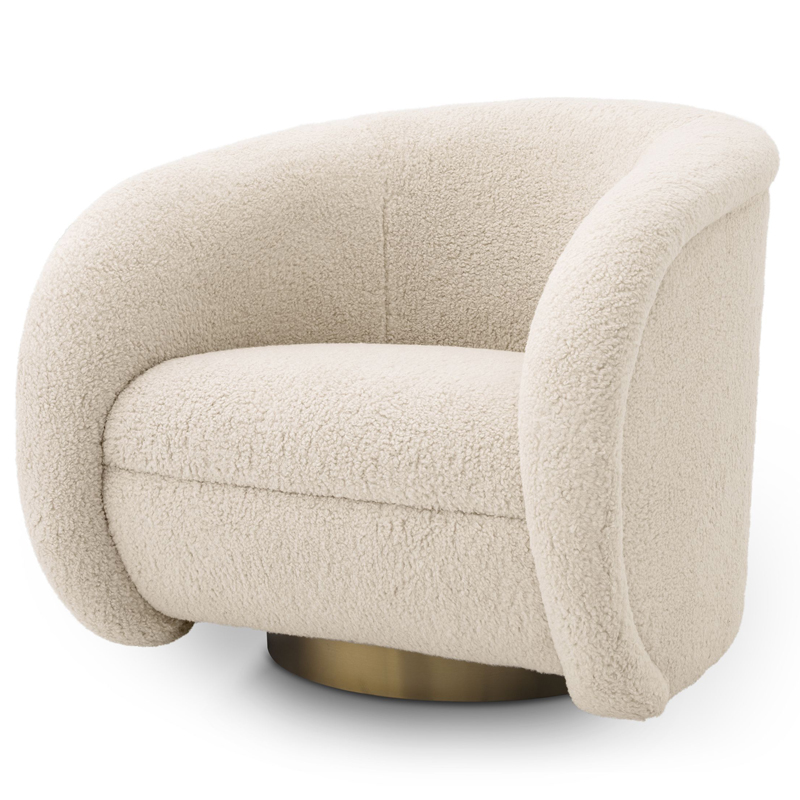 Кресло Eichholtz Swivel Chair Cristo Кремовый Латунь Кресло Eichholtz Swivel Chair Cristo Кремовый Латунь в Рязани | Loft Concept