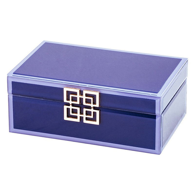 Шкатулка Dark Blue Glass Box Синий Шкатулка Dark Blue Glass Box Синий в Рязани | Loft Concept