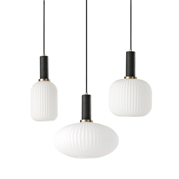 Подвесной светильник Ferm Living chinese lantern Белый Черный Подвесной светильник Ferm Living chinese lantern Белый Черный в Рязани | Loft Concept