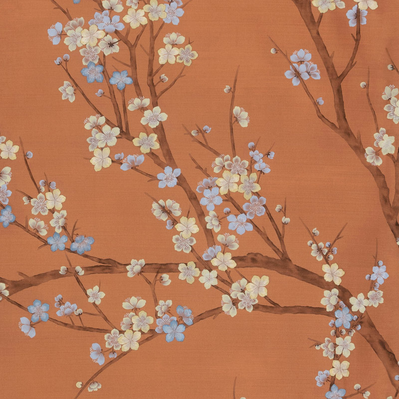 Обои ручная роспись Nara Original colourway on Bronze metallic silk Обои ручная роспись Nara Original colourway on Bronze metallic silk в Рязани | Loft Concept