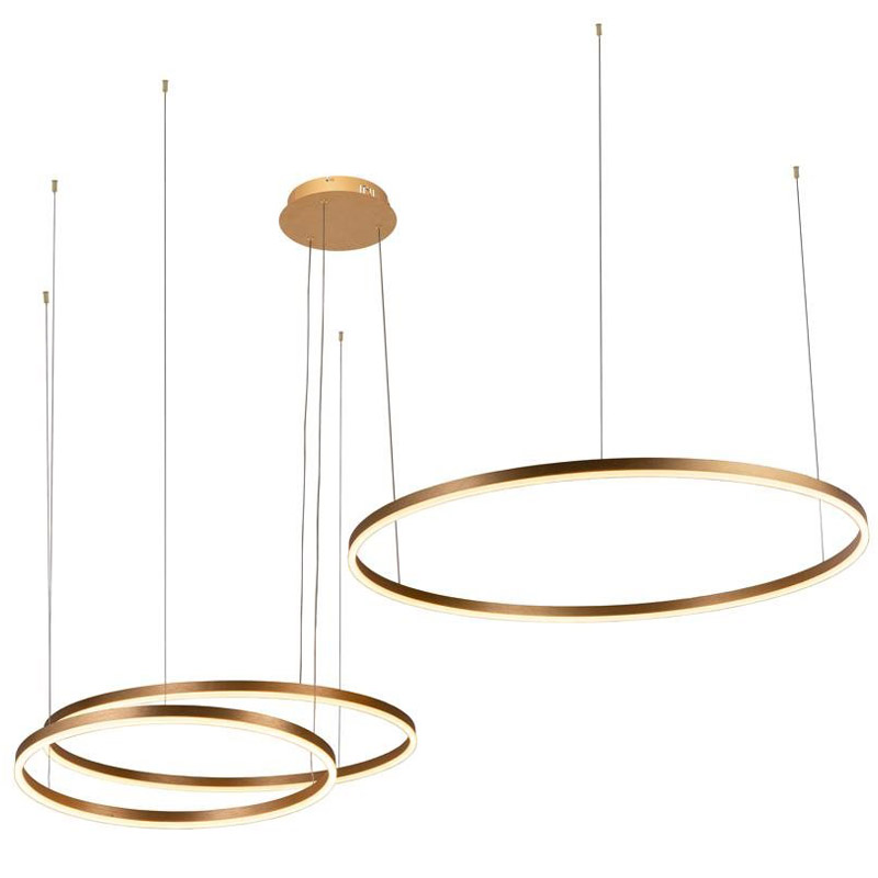 Люстра Yvette Ring Horizontal Trio Золотой Люстра Yvette Ring Horizontal Trio Золотой в Рязани | Loft Concept