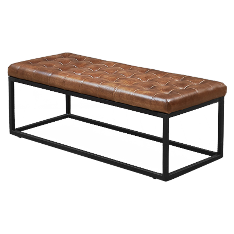Банкетка Loft Leather Capitone Коричневый винтаж Черный Банкетка Loft Leather Capitone Коричневый винтаж Черный в Рязани | Loft Concept