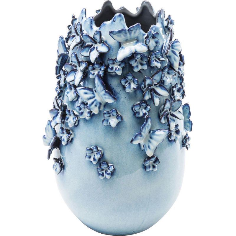 Ваза Blue & white Butterflies vase Голубой Ваза Blue & white Butterflies vase Голубой в Рязани | Loft Concept