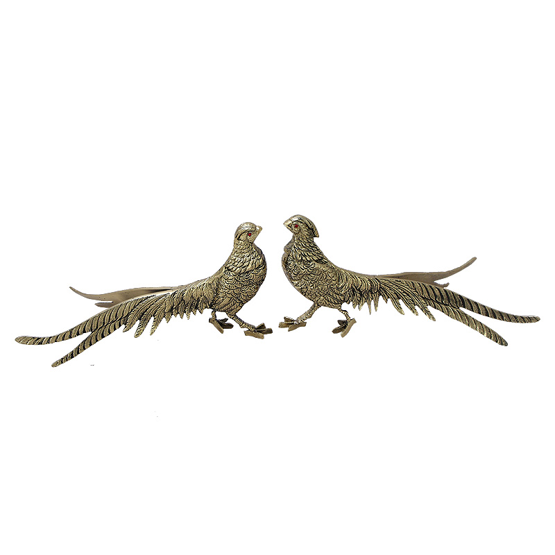 Статуэтка бронзовая пара Фазаны золотые Bronze Birds Золотой Статуэтка бронзовая пара Фазаны золотые Bronze Birds Золотой в Рязани | Loft Concept