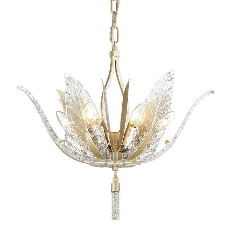 Люстра Glass Petals Chandelier 50 Золотой Прозрачный (Transparent) Люстра Glass Petals Chandelier 50 Золотой Прозрачный (Transparent) в Рязани | Loft Concept
