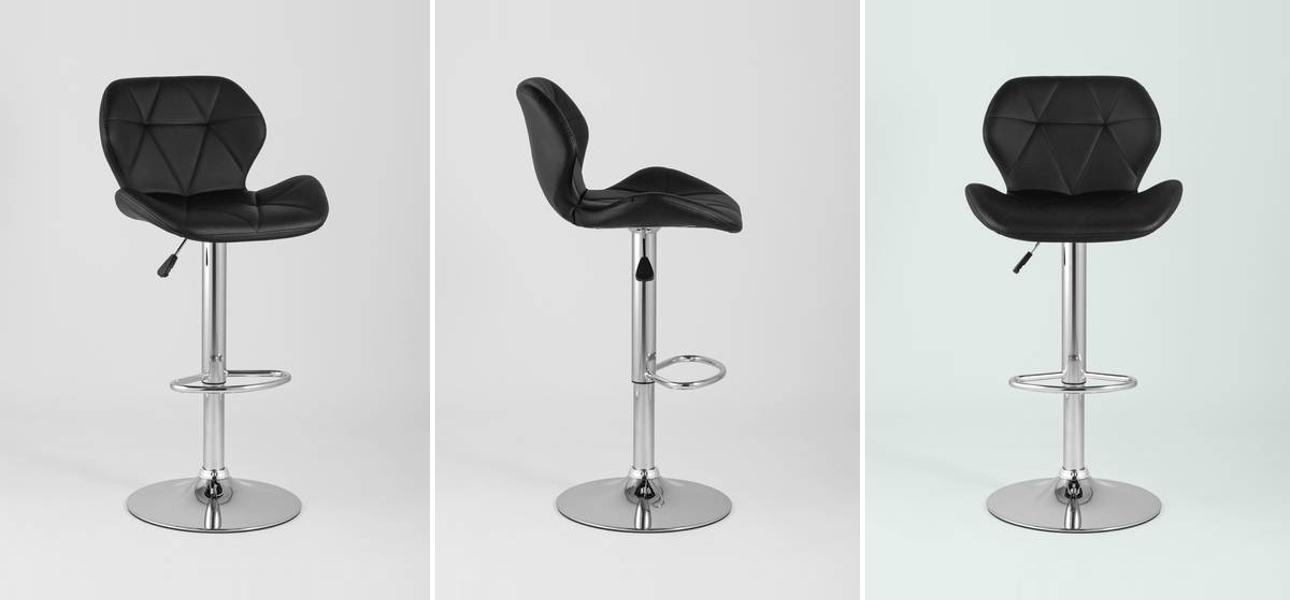 Барный Стул Jeroen Chair Черная Экокожа - фото