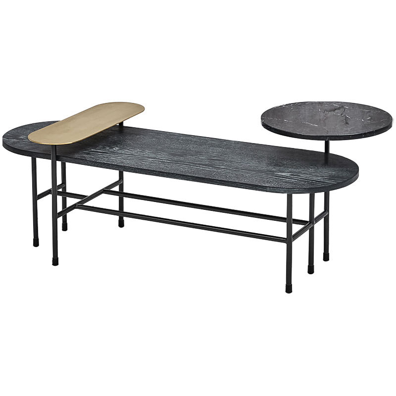 Кофейный столик Black Loft Coffee Table Черный Латунь Кофейный столик Black Loft Coffee Table Черный Латунь в Рязани | Loft Concept