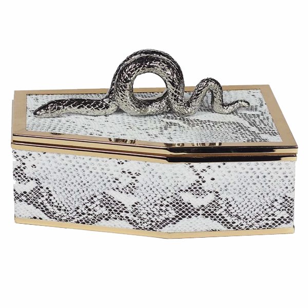Шкатулка SNAKE BOX Серый Глянцевое золото Шкатулка SNAKE BOX Серый Глянцевое золото в Рязани | Loft Concept